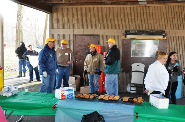 Helpers talking with each other